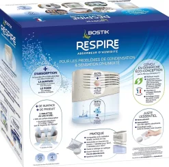 Bostik Absorbeur d'humidité avec 4 tablettes de 250 g Respire pour surface de 25 m²