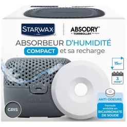 Starwax Absorbeur D'Humidité-Absorbeur d'humidité compact 15m² gris + 1 tablette 500g