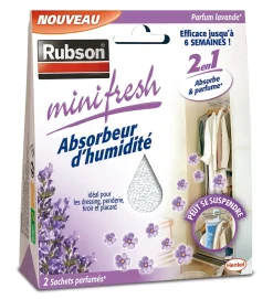 Rubson Absorbeur D'Humidité-Absorbeur d'humidité Mini fresh lavande 2x50g