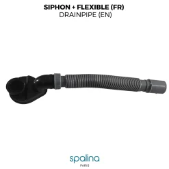 Spalina Evacuation De Baignoire-Accessoire Siphon extra plat + flexible 80x8x6cm, by