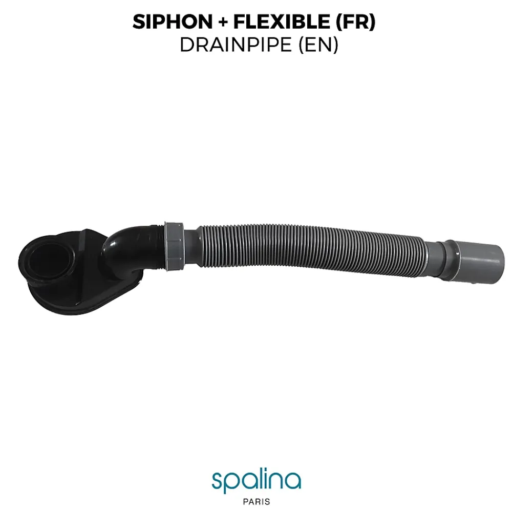 Spalina Evacuation De Baignoire-Accessoire Siphon extra plat + flexible 80x8x6cm, by
