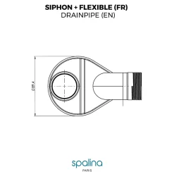 Spalina Evacuation De Baignoire-Accessoire Siphon extra plat + flexible 80x8x6cm, by