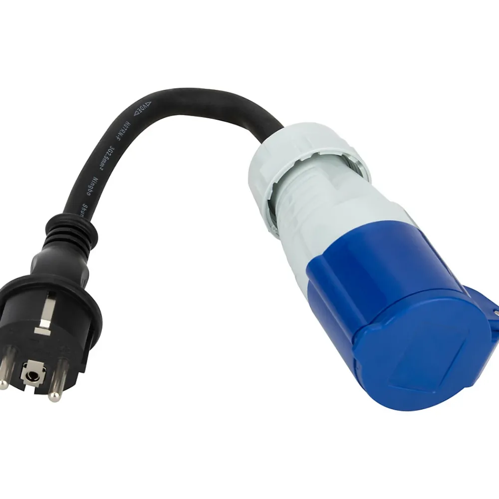 Protec Câble, Fil Et Cordon D'Alimentation-Adaptateur caravane mâle 2P+T vers femelle CEE 17 -