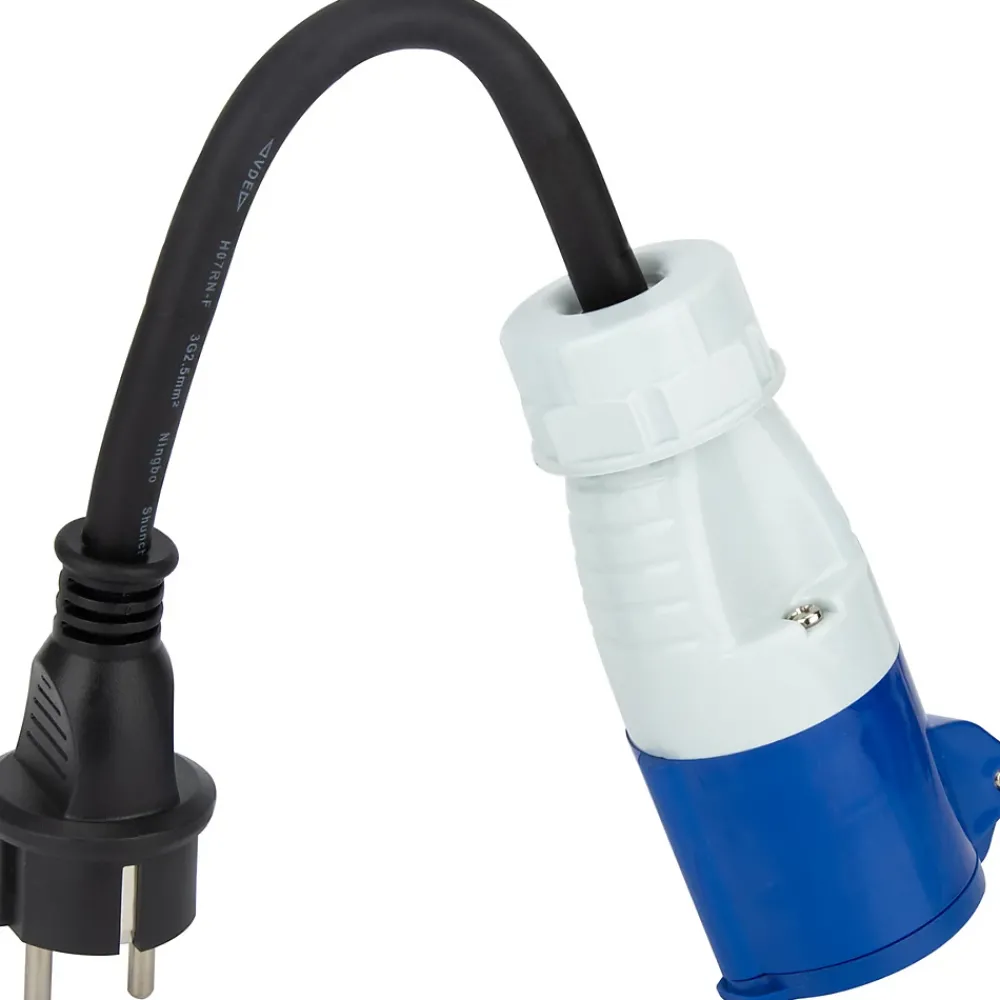 Protec Câble, Fil Et Cordon D'Alimentation-Adaptateur caravane mâle 2P+T vers femelle CEE 17 -
