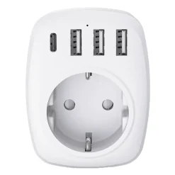 Voltman Transformateur, Convertisseur Et Chargeur Usb-Adaptateur prise voyage UE/UK - 4 ports USB -