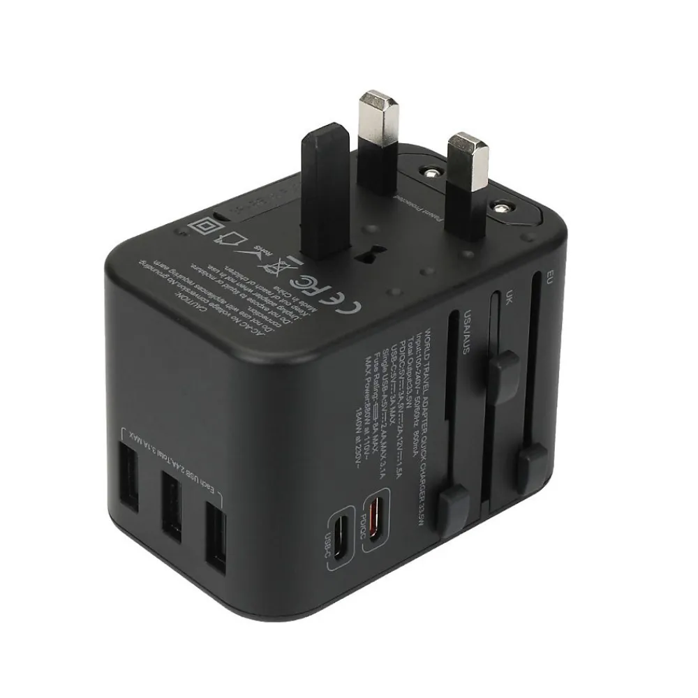 Voltman Adaptateur prise voyage universel - 5 ports USB -