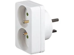 Legrand Adaptateur 2P+T 2 fiches 16 A vers socle 20 A