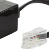 Dio Fiche Électrique-Adaptateur RJ45 (mâle) vers RJ11 (femelle) - Noir -