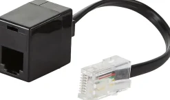 Dio Fiche Électrique-Adaptateur RJ45 (mâle) vers RJ11 (femelle) - Noir -