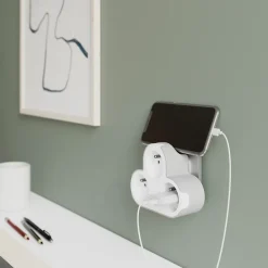 Jacobsen Adaptateur triplite + 2 USB blanche 16A