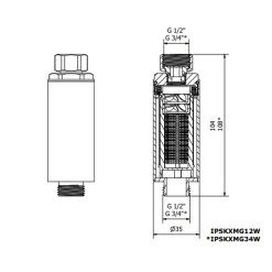 Swiss Aqua Technologies Adoucisseur D'Eau-Adoucisseur d'eau Anticalcaire Antibacterien innovant IPS 100 Kalyxx MINI G 1/2" femelle (IPSKXMG12W)