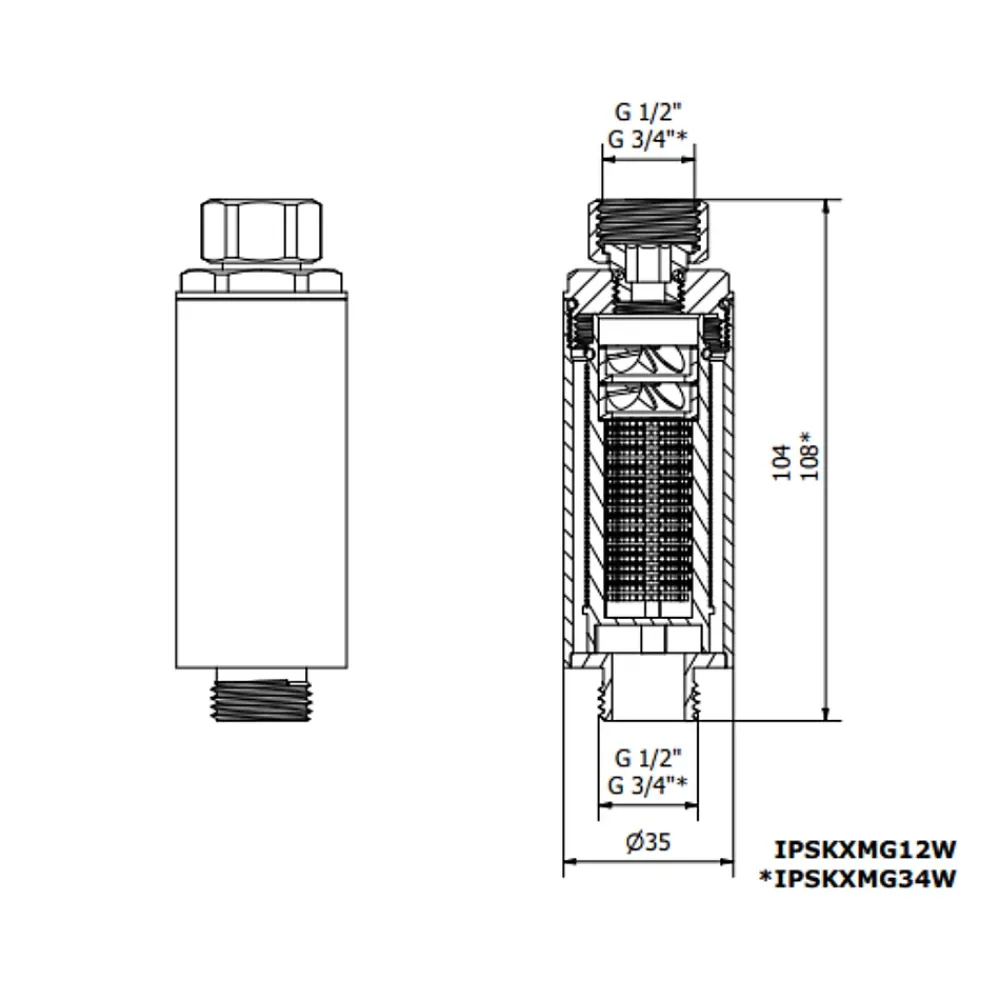 Swiss Aqua Technologies Adoucisseur D'Eau-Adoucisseur d'eau Anticalcaire Antibacterien innovant IPS 100 Kalyxx MINI G 1/2" femelle (IPSKXMG12W)