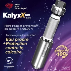 Swiss Aqua Technologies Adoucisseur D'Eau-Adoucisseur d'eau Anticalcaire Antibacterien innovant IPS 100 Kalyxx MINI G 1/2