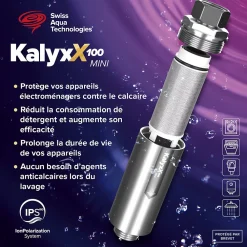 Swiss Aqua Technologies Adoucisseur D'Eau-Adoucisseur d'eau Anticalcaire Antibacterien innovant IPS 100 Kalyxx MINI G 1/2