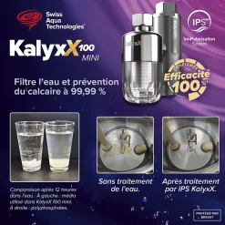 Swiss Aqua Technologies Adoucisseur D'Eau-Adoucisseur d'eau Anticalcaire Antibacterien innovant IPS 100 Kalyxx MINI G 1/2