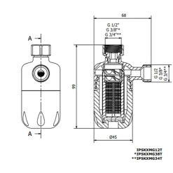 Swiss Aqua Technologies Adoucisseur d'eau Anticalcaire Antibacterien innovant IPS 100 Kalyxx MINI G 3/8" femelle (IPSKXMG38T)