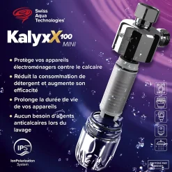 Swiss Aqua Technologies Adoucisseur d'eau Anticalcaire Antibacterien innovant IPS 100 Kalyxx MINI G 3/8