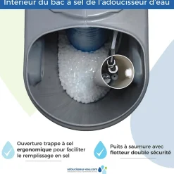 Toodo Adoucisseur D'Eau-Adoucisseur d'Eau 30L Fleck 5600 MC Mécanique Chronométrique Anti Calcaire Fabriqué En France
