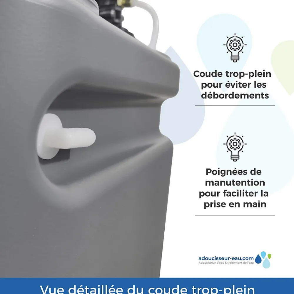 Toodo Adoucisseur D'Eau-Adoucisseur D'eau 30L Fleck 5800 SXT Monobloc Volumétrique Electronique Anti Calcaire Fabriqué En France