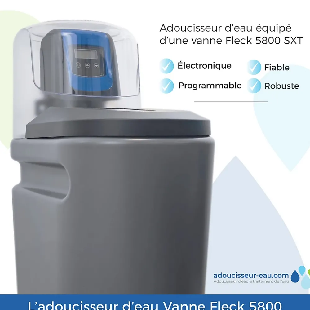 Toodo Adoucisseur D'Eau-Adoucisseur D'eau 20L Fleck 5800 SXT Monobloc Volumétrique Anti Calcaire Fabrication Française