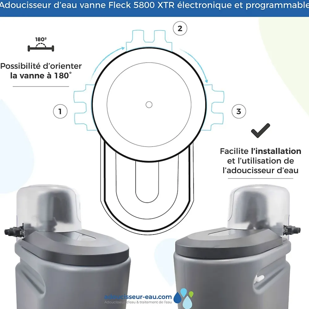 Toodo Adoucisseur D'eau Tactile 16l Fleck 5800 Xtr Fabriqué En France Avec Kit D'installation Complet