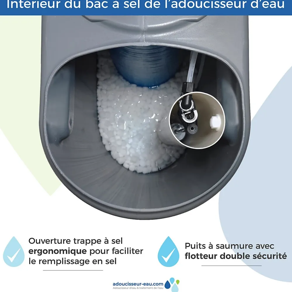 Toodo Adoucisseur D'eau Tactile 16l Fleck 5800 Xtr Fabriqué En France Avec Kit D'installation Complet