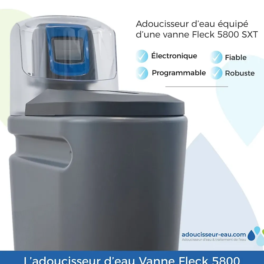 Toodo Adoucisseur D'eau Tactile 16l Fleck 5800 Xtr Fabriqué En France Avec Kit D'installation Complet