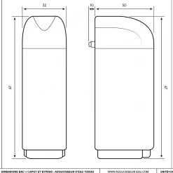 Toodo Adoucisseur Eau 8L Fleck 5600 MV Mécanique Volumétrique Complet Avec Accessoires Fabriqué En France