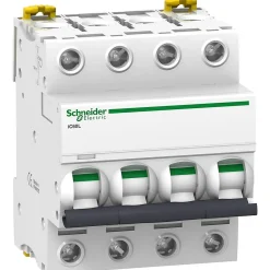 Schneider Electric Disjoncteur Et Coupe-Circuit-A9f94403 Schneider Ic60l Disjoncteur Tétrapolaire Schneider 3a - 4p - Courbe C - 100ka - à Vis