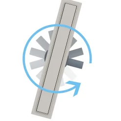 AICA Sanitaire AICA caniveau de douche en acier inoxydable italien 2 en 1, réglable en hauteur et pivotante - 100 cm