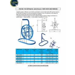 Lem Select Tire-Fil-Aiguille tire-fil 3 mm L 50 M sur mini dévidoir (avec accessoires) tirage fibre Optique et électricien