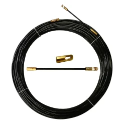 Stak Gaine Électrique-Aiguille tire-fils en nylon noir diamètre 4 mm, 10 mètres, avec terminaux interchangeables