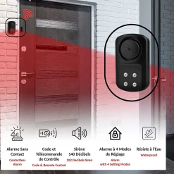 Fishtec Alarme Sans Fil-Alarme Porte et Fenêtre