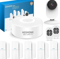 Nature Pro Alarme Maison sans Fil Camera1080P , 120dB Alarme Maison connectée 2.4GHz, 9Pack Compatible avec Alex