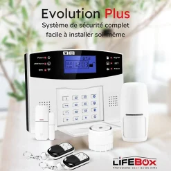 Lifebox Alarme maison sans fil gsm 4G et 3 caméras wifi kit ip3