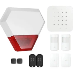 Lifebox Alarme Sans Fil-Alarme maison sans fil wifi et gsm 4G connectée Casa avec sirène extérieure - kit 7