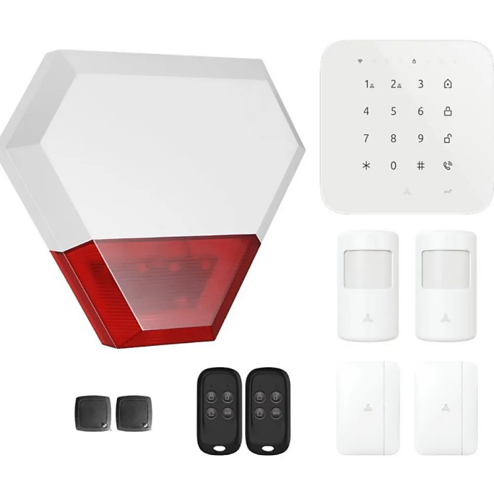 Lifebox Alarme Sans Fil-Alarme maison sans fil wifi et gsm 4G connectée Casa avec sirène extérieure - kit 7