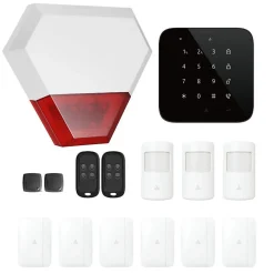 Lifebox Alarme maison sans fil wifi et gsm 4G connectée Casa Noire avec sirène extérieure - kit 9