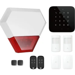 Lifebox Alarme Sans Fil-Alarme maison sans fil wifi et gsm 4G connectée Casa Noire avec sirène extérieure - kit 7