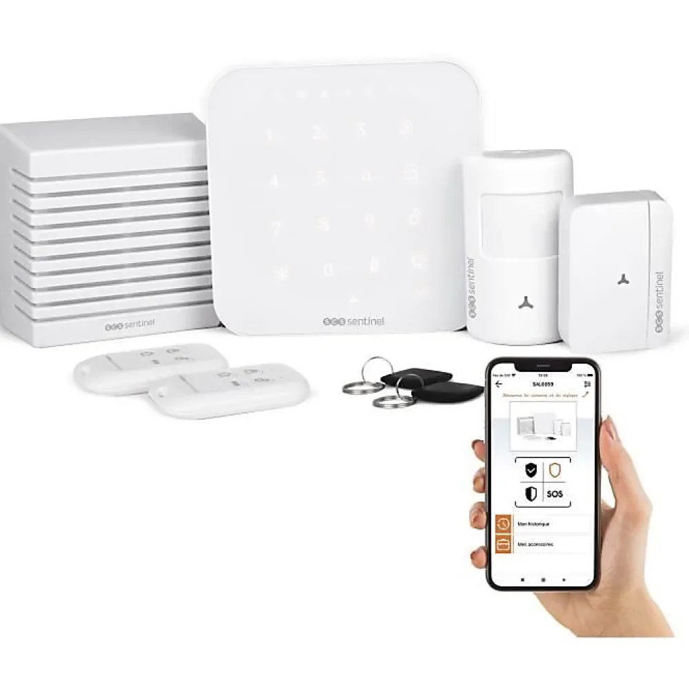 SCS Sentinel Alarme Sans Fil-Alarme sans fil connectée Wi-Fi et GSM 4G - KitAlarm -