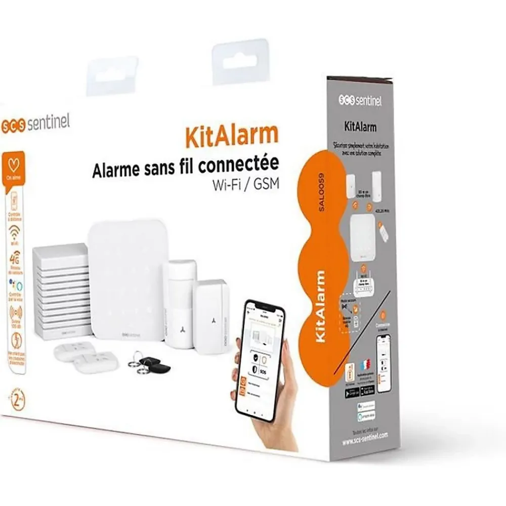 SCS Sentinel Alarme Sans Fil-Alarme sans fil connectée Wi-Fi et GSM 4G - KitAlarm -