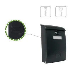 Amig - Boîte aux lettres 7 - 345 x 240 x 105 mm - Plastique - Noir