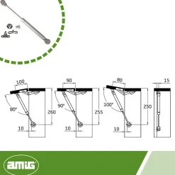 Amig Compas, Coulisse Et Coulisseau-- Compas à gaz ouvert 95 - 8 kg - Gris
