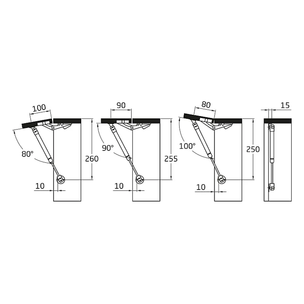 Amig Compas, Coulisse Et Coulisseau-- Compas à gaz ouvert 95 - 8 kg - Gris