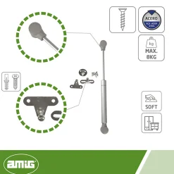 Amig Compas, Coulisse Et Coulisseau-- Compas à gaz ouvert 95 - 8 kg - Gris