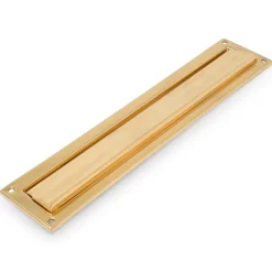 Amig Boîte Aux Lettres 2 Portes-- Entrée de boîte aux lettres 2 - 342 x 73 mm - Laiton - Poli