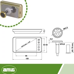 Amig Judas Pour Porte-- Judas numérique DWR 4.0 - 4'' - Or