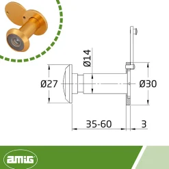 Amig Judas Pour Porte-- Judas optique 3 - 14 35-60 mm - Aluminium - Or