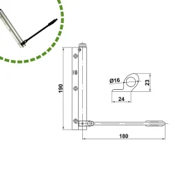 Amig - Paumelle ressort 200 - 190 x 180 mm - Aluminium - Argent
