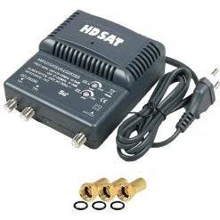 Hdsat amplificateur TNT 2 sorties Gain 25dB + 3 Fiches F